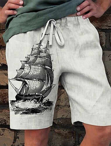  Hombre Graphic Bote Pantalón corto Pantalones cortos de verano Pantalones cortos de playa Media cintura Ropa de calle Hawaiano Design Casual Diario Festivos Correa Cintura elástica Impresión 3D