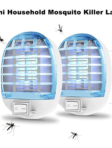  Bug zapper indoor, piège à mouches pour l'intérieur, tueur de moustiques électronique avec lumières bleues pour le salon, la maison, la cuisine, la chambre, la chambre de bébé, le bureau (2 paquets)