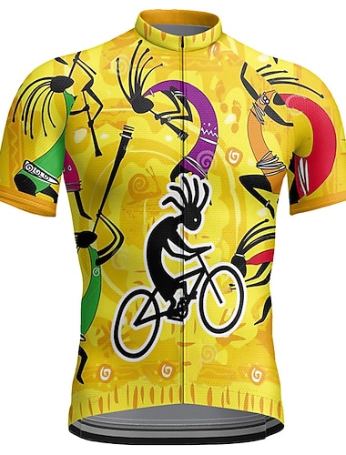  Homens Camisa para Ciclismo Gráfico Engraçado Manga Curta Moto Blusas com 3 bolsos traseiros Ciclismo de Montanha Ciclismo de Estrada Secagem Rápida Tiras Refletoras Bolso Traseiro Pavio Humido