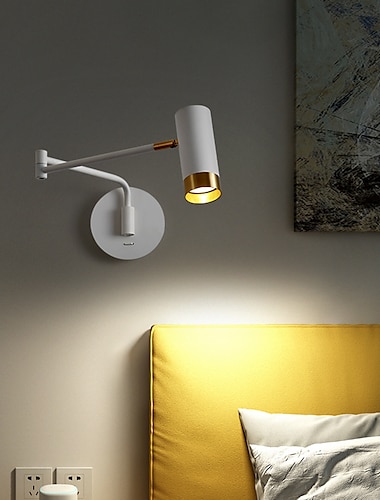  led applique murale bras oscillant lumière en aluminium salon échantillon chambre chambre chevet tv mur art lumière applique murale 110-240v