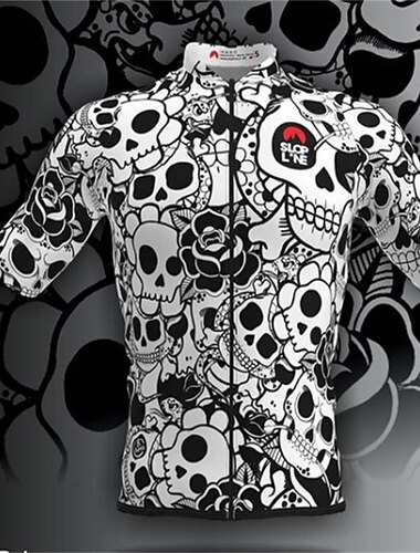  בגדי ריקוד גברים חולצת ג'רסי לרכיבה גראפי שרוולים קצרים אופנייים ג'רזי צמרות עם 3 כיסים אחוריים רכיבה על אופניים ייבוש מהיר כיס אחורי מתיחה ספורט כסף אפור כהה סגול ביגוד