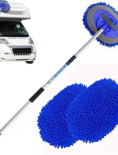  62-Zoll-Mikrofaser-Autowaschset – inklusive Bürstenmopp und Handschuhschwamm &Ampere; Langer Griff aus Aluminiumlegierung für eine vollständige Fahrzeugreinigung!