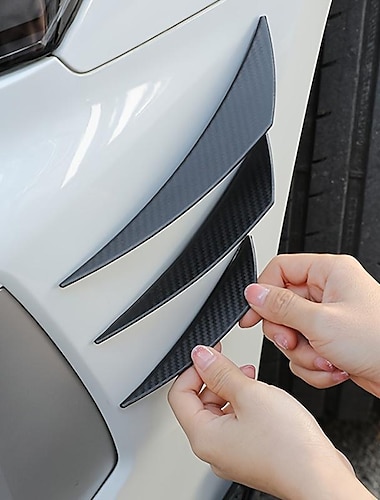  6 pegatinas de tira de parachoques de fibra de carbono: proteger &amperio; ¡Decora tu coche con un alerón de parachoques delantero universal antiarañazos!