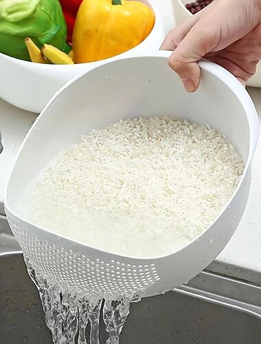  1шт многофункциональная кухонная корзина для мытья посуды: удобные функции для мытья риса, слива воды & больше - идеально подходит для всех кухонных применений!