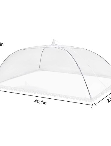  17 hüvelykes, 40 hüvelykes nagy ételtakaró, hálós ételsátor, fehér nylon huzatok, felugró esernyős sátrak, teraszháló szabadtéri kempingezéshez, piknikpartikhoz grill összecsukható és