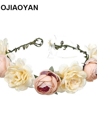  Simulation Rose Haarnadel Urlaub Kranz Haarband Kopfschmuck Blumenkrone Stirnband Blumen Hochzeit Braut Haarband