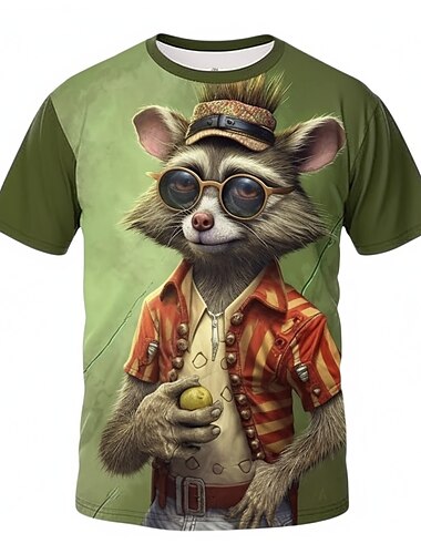  Herren Graphic T Shirt Tee Kurzarm T-Shirt 3D-Druck Rundhalsausschnitt Hemd Modisch Designer Die Muppet Outdoor Casual Täglich Schwarz Weiß Gelb Frühling Sommer Bekleidung S M L XL 2XL 3XL