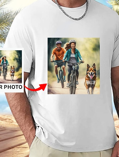 camiseta unisex personalizada 100% algodón agregue su imagen diseño de foto personalizado imagen texto letra impresión gráfica camiseta deportes moda casual verano