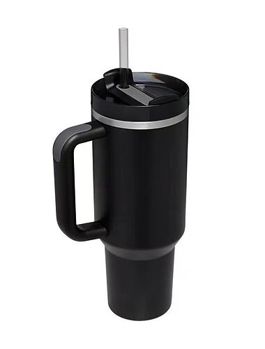  Sommerbecher mit Henkel 40 oz und Strohhalmdeckel, Wasserflasche aus Edelstahl 304, Reisebecher, isolierte Becher mit Eis für Tee, Kaffee, Geschenk, Autobecher mit großem Fassungsvermögen und Strohhalm