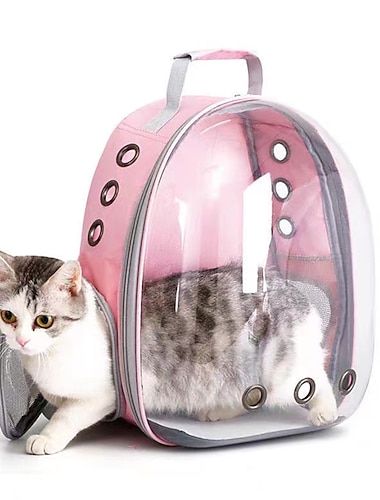  bolsa de saída para animais de estimação espaçonave portátil mochila para gatos transparente respirável bolsa para gatos com ombro duplo grande capacidade