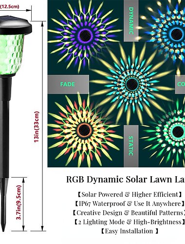  1PC 5 W أضواء شمسية LED الأضواء الكاشفة LED مصابيح وفوانيس المسار تعمل بالطاقة الشمسية إبداعي 2 وضعان RGB + الدافئة 5 V إضاءة خارجية حمام السباحة فناء 4 الخرز LED