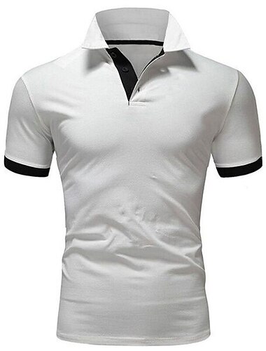  Herren Golfhemd Polo Casual Sport Klassisch Kurzarm Basic Brautkleider schlicht Feste Farbe Glatt Knopf vorne Sommer Frühling Regular Fit Apfel Grün Hellrosa Goldgelb Meerblau Gelb und Marineblau