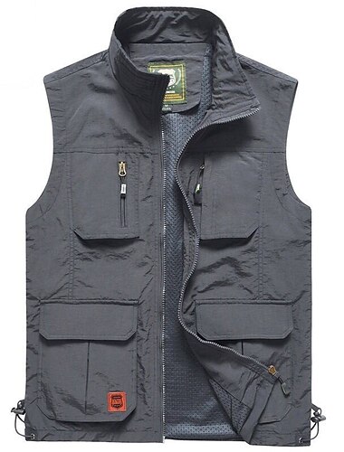  Per uomo Gilet Gilet da pesca Gilet da escursione Gilet senza maniche Giacca Gilet Per la pesca Da tutti i giorni Festival Lavoro Essenziale Estate Multi tasca Nylon Traspirante Morbido Comodo Tinta