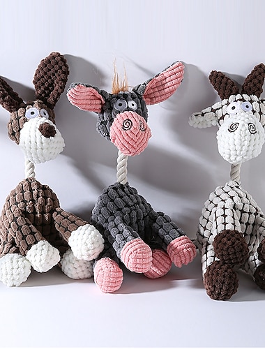  esel kjæledyr plysj leketøy bitebestandig bomull tau hundetenner som sliper og lager lyd