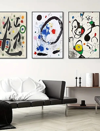  3 unids/set lienzo de arte de pared pintura abstracta simple adecuada para sala de estar dormitorio baño comedor cocina oficina decoración de pared estética arte de pared pintura decorativa (sin marco