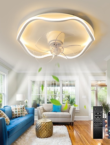  ventilateur de plafond avec application lumineuse&amp; télécommande 50cm dimmable 6 vitesses spoutnik conception ventilateur de plafond de projection métal style moderne spoutnik finitions peintes