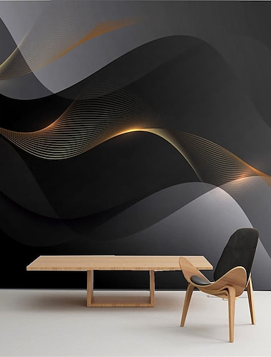  cool wallpaper abstract zwart behang muurschildering geometrisch 3d woondecoratie hedendaagse abstracte wandbekleding, canvas pvc/vinyl materiaal lijm vereist muurschildering, kamer wandbekleding