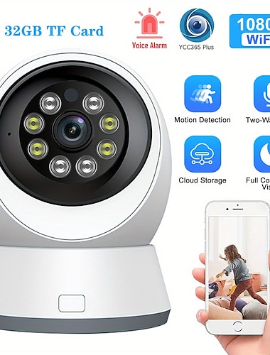 smart sikkerhedskamera 1080p hd hundekamera ip54 vandtæt med nattesynsbevægelsesdetektion til baby- og kæledyrsovervågning