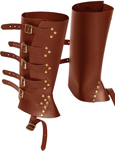  Retro Vintage Mittelalterlich Renaissance Rüstung Gamaschen Stiefelüberzüge Ren Faire Krieger Ritter Wikinger Damen Unisex Vikinger Halloween Karneval Maskerade LARP Erwachsene Schuhüberzug