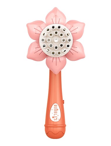  Summer Fun for Kids Electric Handheld Bubble Machine with Rocket Shape & Sunflower Design - Perfect for Outdoor Birthday Parties!