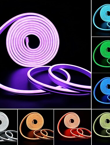 1メートル 2メートル 3M ネオンストリップライト 150-300-450-750-1500-3000-3750-4500 LED 柔軟なネオン 温白色 ホワイト レッド LEDストリップライト クリエイティブ パーティー 屋外 220-240 V