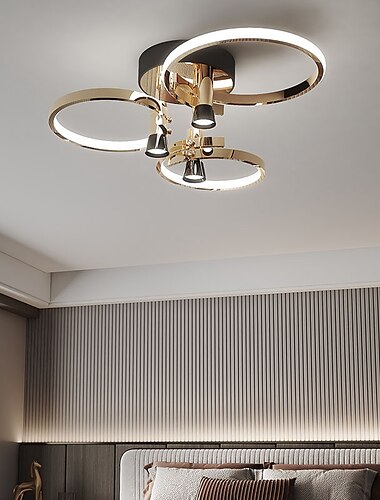  LED Ceiling Light 50/60/90/110cm 2/3/5/6-Light Ring Circle Design Dimmable Aluminum Painted Finishes Luxurious Modern Style Dining Room Bedroom Pendant Lamps 110-240V