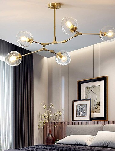 5-Light 6-Light 7-Light 125-180 cm Sputnik Design Proiectare cluster Lumini pandantiv Aluminiu Sticlă Sputnik Noutate Galvanizat Modern 110-120V 220-240V