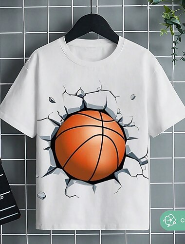  男の子 3D グラフィック Tシャツ Ｔシャツ 半袖 3Dプリント 夏 春 活発的 スポーツ ファッション コットン１００％ 子供 3〜12年 アウトドア カジュアル 日常 レギュラー