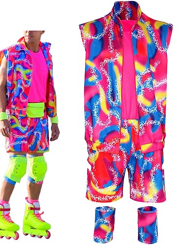  Barbiecore Film Rollerblade Outfits Puppe Ken Y2K Overall Kleid Herren Damen Cosplay Kostüm Halloween Karneval Maskerade