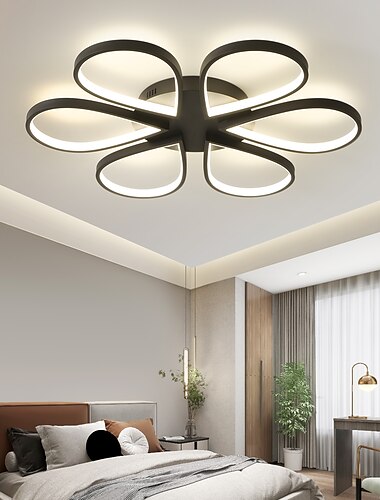  LED-Deckenleuchte, 6 Köpfe, 60 cm, Blumendesign, Kronleuchter, Metall, künstlerischer Stil, industrielle Lackierung, künstlerischer nordischer Stil, 110–240 V
