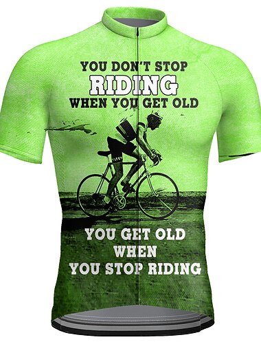  Homme Maillot de cyclisme Graphique Lettres & Chiffres Manche Courte Cyclisme Maillot Top avec 3 poches arrière VTT Vélo tout terrain Cyclisme sur route Séchage Rapide Bandes réfléchissantes Poche