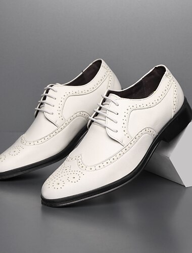  Bruine brogueschoenen van imitatieleer voor heren – klassiek oxford-ontwerp met wingtip voor zakelijke, formele gelegenheden en kantoorkleding