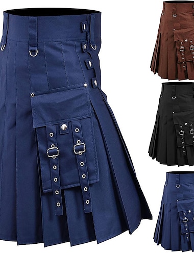  kilts utilitaires écossais pour hommes kilt plissé en lin rétro ancien médiéval punk gothique steampunk