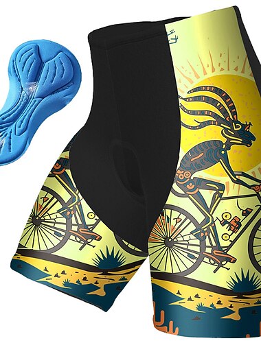  Ανδρικά Γραφική Αστείος Σορτς ποδηλασίας Ποδήλατο Σορτσάκια με Μαξιλαράκια Παντελόνια Φούστες Ποδηλασία Βουνού Ποδηλασία Δρόμου Αθλητισμός 3D Pad Γρήγορο Στέγνωμα Ύγρανση Αναπνέει Κίτρινο Ροζ Σπαντέξ