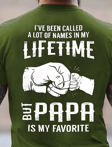  Herren Grafik Buchstabe Hand T Shirt T-Shirt mit Rückendruck Papa-T-Shirt Kurzarm T-Shirt 3D-Druck Rundhalsausschnitt Hemd Vintage Mode Designer Outdoor Täglich Sport Schwarz Rote Marineblau Frühling