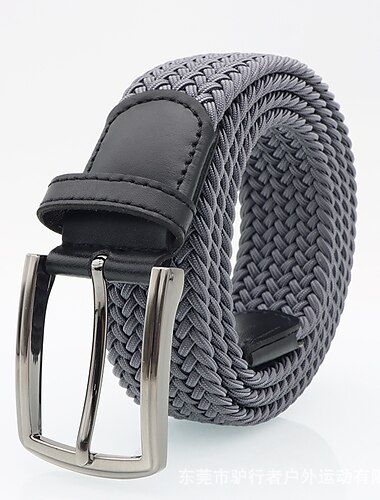  Herrengürtel, schlicht, lässig, Polyester-Stretch-Strick-Schnallengürtel, modisches Geschenk für Freund und Vater