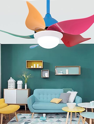  plafondventilator met licht dimbaar 90cm 6 windsnelheden moderne plafondventilator voor kinderkamer, woonkamer app & afstandsbediening 110-240v