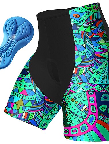  21Grams Herren Radunterhose Radhose Fahhrad Gepolsterte Shorts / Gämse Unten MTB Mountain Rennrad Sport Graphic 3D-Pad Atmungsaktiv Schnelltrocknend Feuchtigkeitsableitung Violett Gelb Polyester