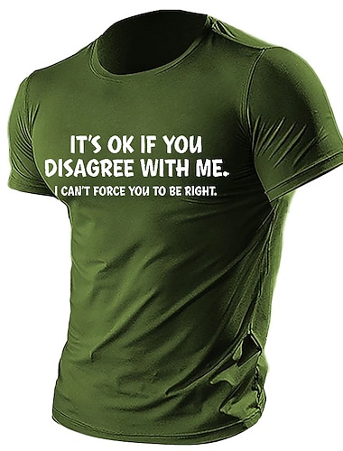  Herren Lustiges Grafik T-Shirt 'Es ist okay wenn du anderer Meinung bist' Sarkastisches Kurzarm-Lifestyle-Tee