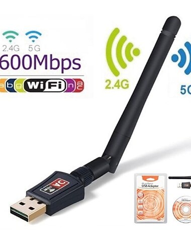  Беспроводной мини-адаптер USB Wi-Fi 150/600 Мбит/с, 5,8 ГГц, 2,4 ГГц, приемник USB2.0, беспроводная сетевая карта, локальная сеть, Wi-Fi, высокоскоростная антенна