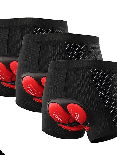  Arsuxeo Herre Helfarge Undertøy Sykkel Boxershorts Fjellsykling Veisykling sport 3D Pute Hurtigtørkende Fukttransport Pustende Svart Blå Spandex Klær Sykkelklær