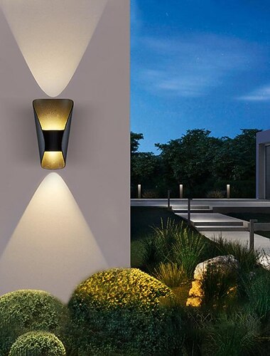  led utendørs vegglys opp og ned lys 6w/10w veggbelysning led ip65 vanntett 1000lm ac85-265v