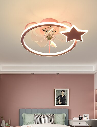  Deckenventilator mit Lichtkreis-Design-App&amp; Fernbedienung 50 cm dimmbar 6 Windgeschwindigkeiten moderner Deckenventilator für Schlafzimmer, Wohnzimmer, kleines Zimmer 220–240 V