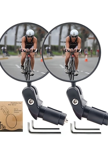  sporește-ți siguranța la ciclism: 2 buc oglinzi pentru bicicletă pentru ghidon - oglinzi retrovizoare perfecte pentru munte &amplificator; biciclete de drum!