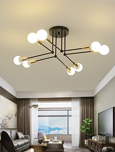  plafonnier led 6 lumières 70cm lustre de style nordique spoutnik design métal style artistique finitions peintes industrielles cuisine chambre enfants chambre lumières blanc chaud 110-240v