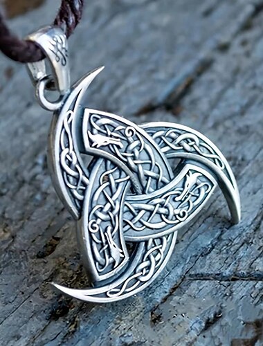  Collar con colgante de vikingo nórdico vintage de 2 piezas, collar de cuero negro para el mejor amigo, joyería con colgante de nudo de amuleto vikingo legendario para hombres