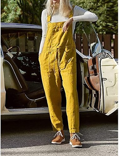  Latzoverall für Damen, aufgesetzte Tasche, einfarbig, quadratischer Ausschnitt, Streetwear, Alltag, Urlaub, lässig, normale Passform, ärmellos, Schwarz, Weinblau, S, M, L, Sommer, Hose mit weitem Bein, Urlaub