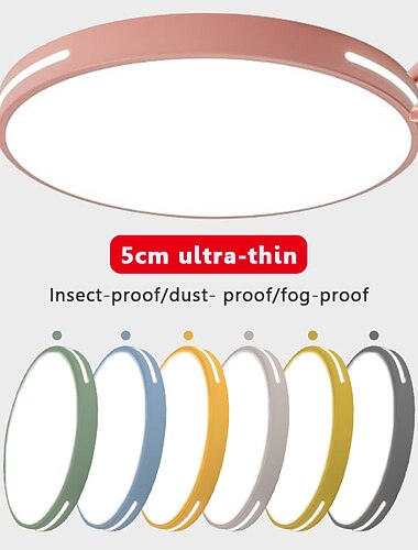  plafón 12" macaron ultrafino 5cm brillante&amp; Lámpara de techo led de montaje empotrado redondo acrílico moderno de ahorro de energía blanco cálido 110-240v