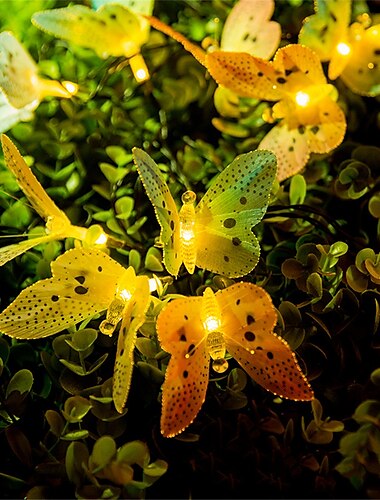  Lámpara de cadena de hadas de fibra óptica de mariposa solar rgb impermeable al aire libre decoración de vacaciones de jardín lámpara fiesta de cumpleaños lámpara de ambiente jardín decoración de