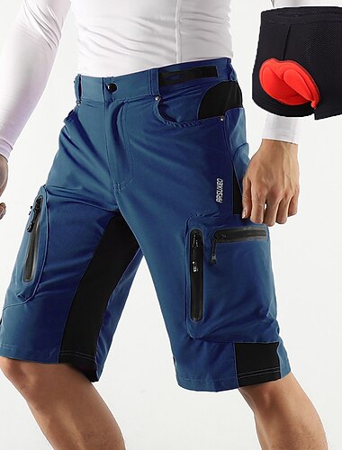  Arsuxeo Herre MTB-shorts Sykkelshorts Sykkel Shorts Bukser Komfortabel form Fjellsykling Veisykling sport 3D Pute Hurtigtørkende Vanntett Glidelås Anvendelig Svart Militærgrønn Spandex Klær Sykkelklær